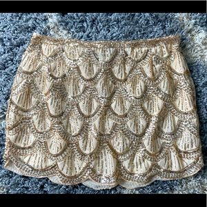 Forever 21 gold sequin scallop skirt small